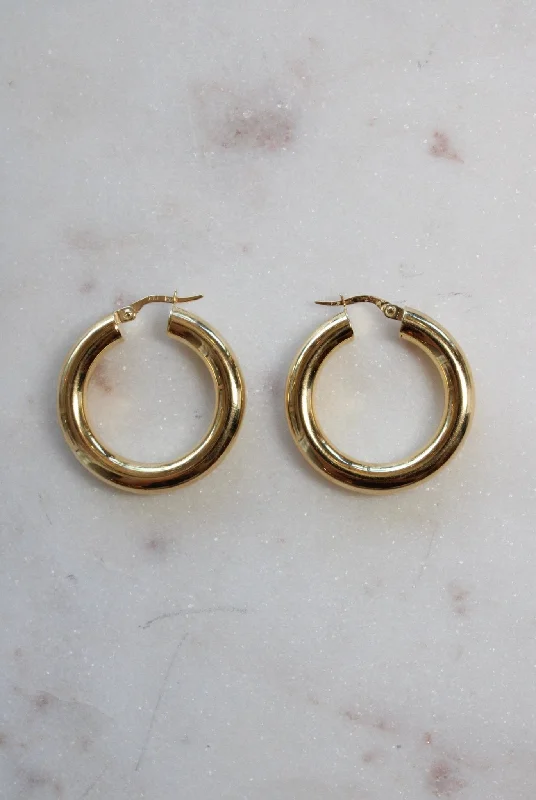 18k Chunky Gold Hoops