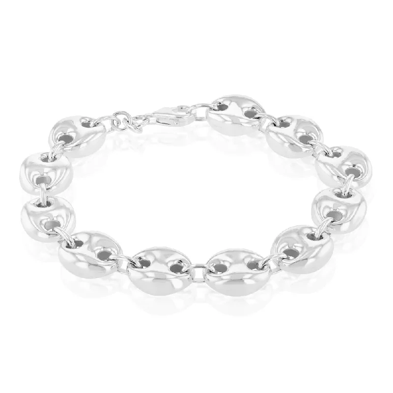 Sterling Silver Puff 17.5cm Bracelet