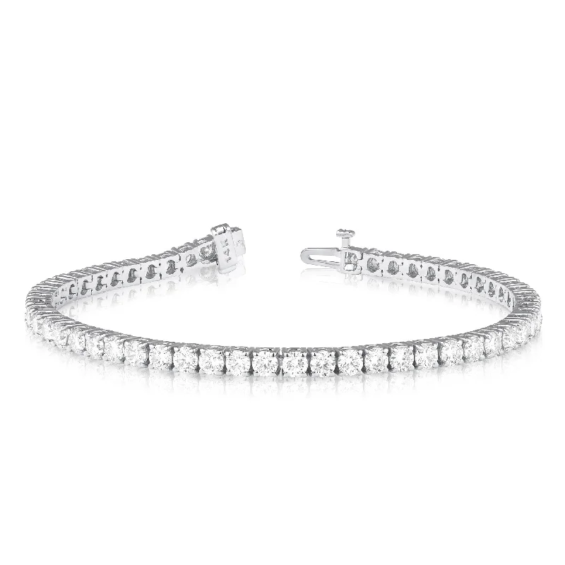 13 Ctw Lab Grown Diamond Tennis Bracelet in 14 Karat White Gold