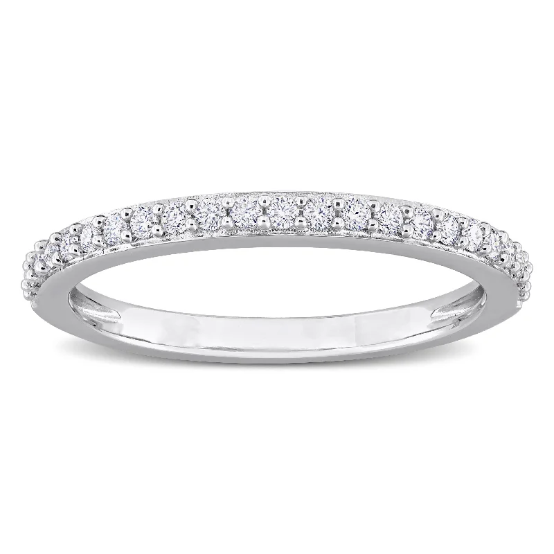 Miadora 1/4ct DEW Created Moissanite Eternity Ring in Sterling Silver