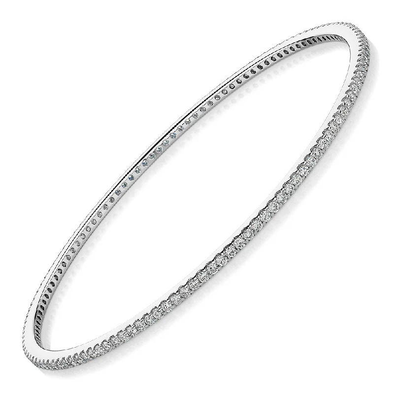 Signature Simulant Diamond 2 carat* TW round brilliant bangle in 10 carat white gold