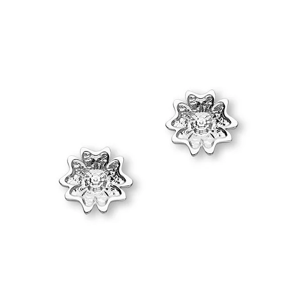 Scottish Primrose Sterling Silver 9mm Stud Earrings, E1940