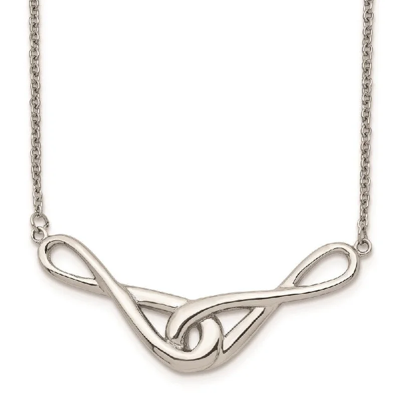 Stainless Steel Polished Infinity Symbols Necklace