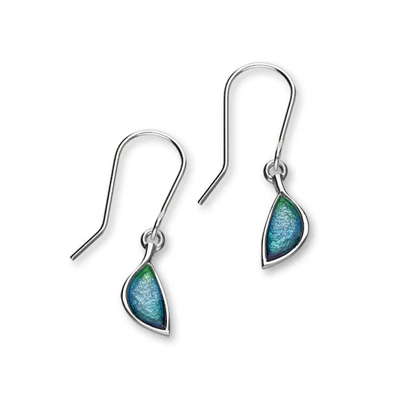 Haven Sterling Silver & Aquamarine Enamel Drop Earrings, EE616