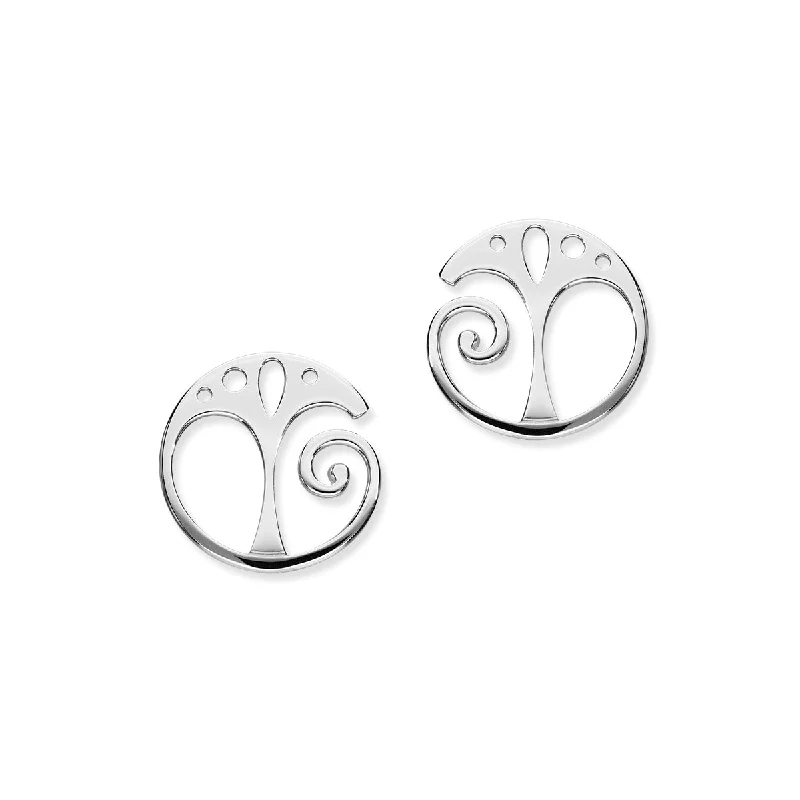 Tree of Life Sterling Silver Stud Earrings, E1538