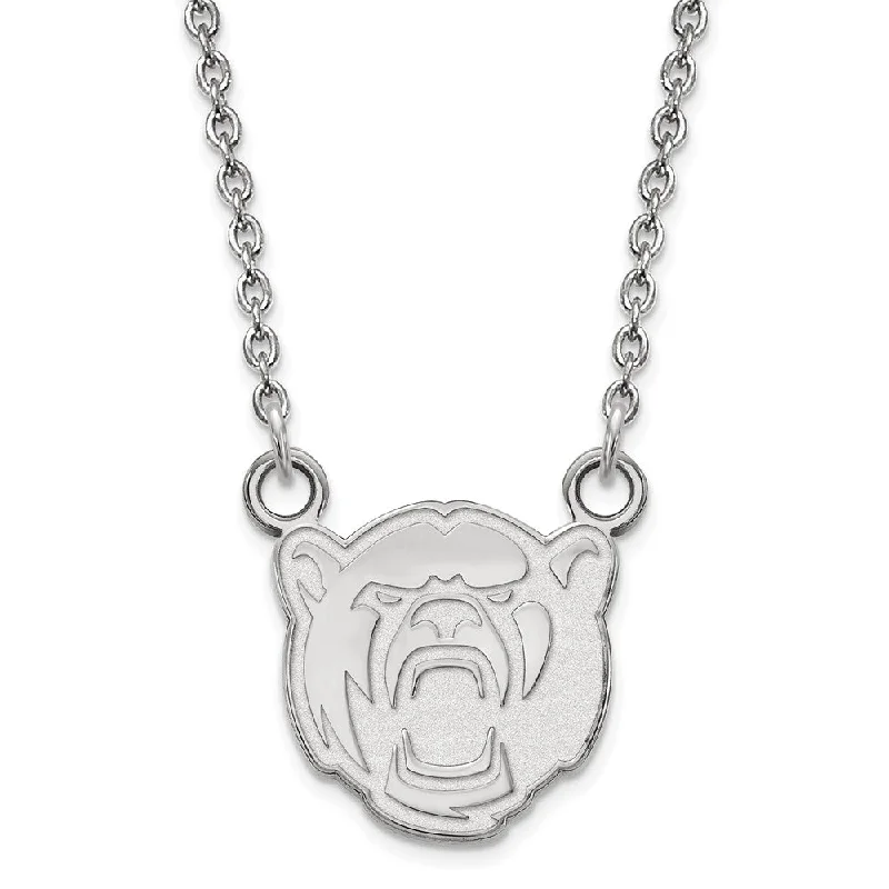 Sterling Silver Baylor U Small Bear Pendant Necklace