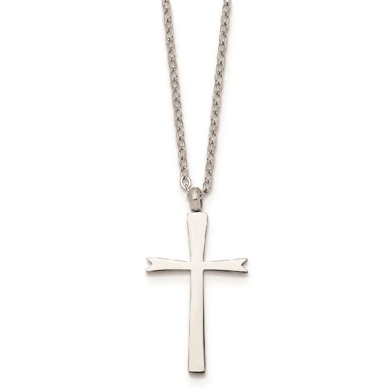 Stainless Steel Polished Cross Necklace