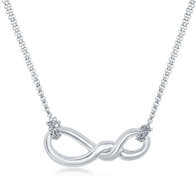 Sterling Silver Infinity Double Strand Necklace