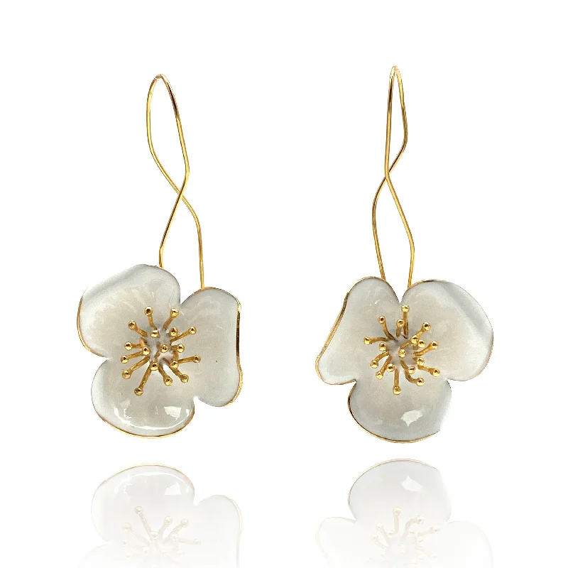 White Flower Earrings