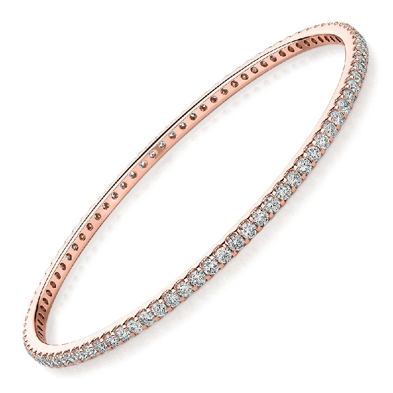 Premium Lab-Grown Diamond, 4 carat TW round brilliant bangle in 14 carat rose gold