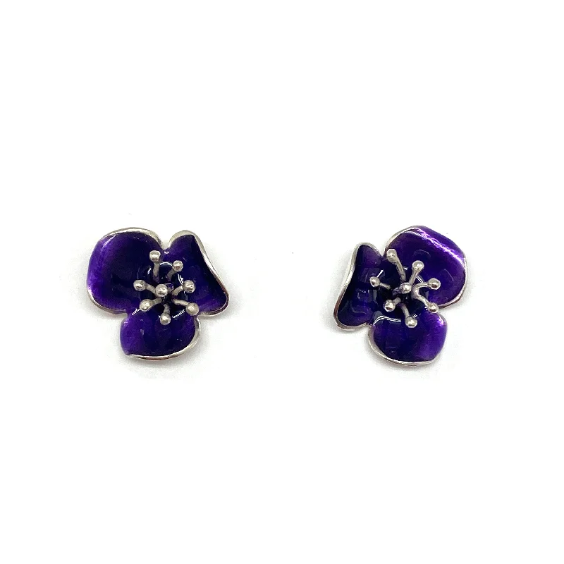 Purple Poppy Studs