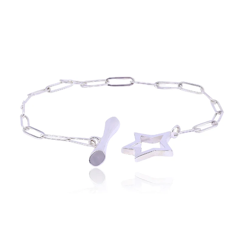 STERLING SILVER STAR TOGGLE BRACELET