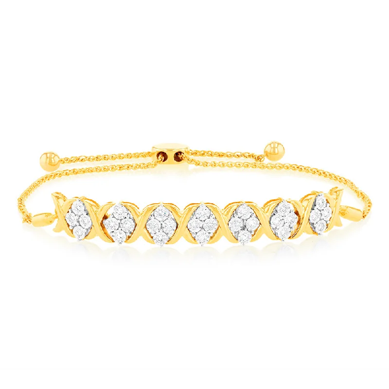 Luminesce Lab Grown 1/4 Carat Diamond Bracelet in 9ct Yellow Gold