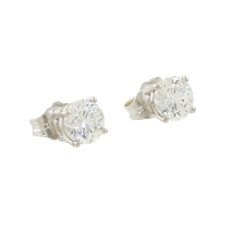 14k White Gold x 5mm Round 1.02 ct Lab Diamond Studs