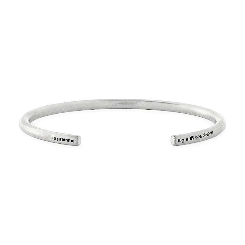 LE GRAMME MEN'S 15G STERLING SILVER SATIN CUFF BRACELET