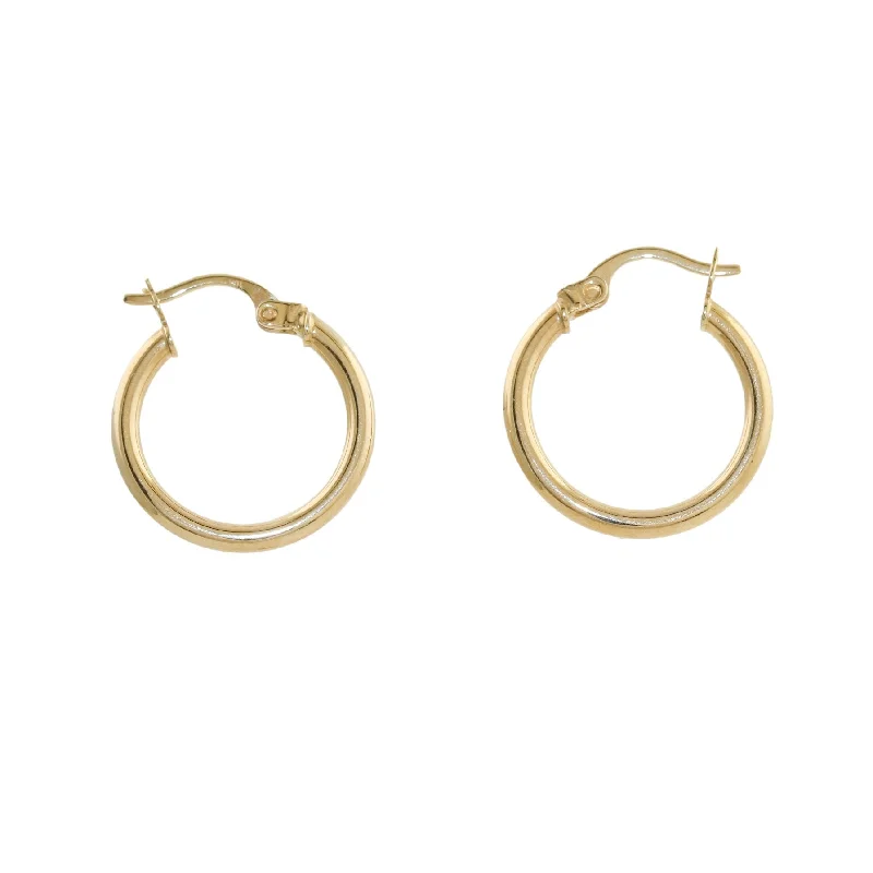 14k Gold Large Tube Hoop Earrings