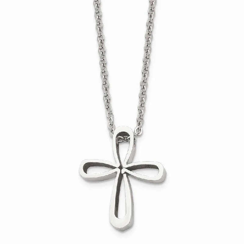 Stainless Steel Polished Cross Necklace