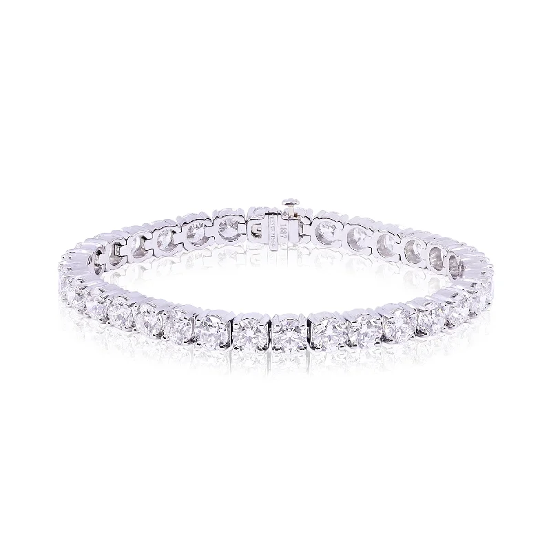 HENNE 1887 COLLECTION PLATINUM STRAIGHT LINE ROUND DIAMOND TENNIS BRACELET, 18.87CTW