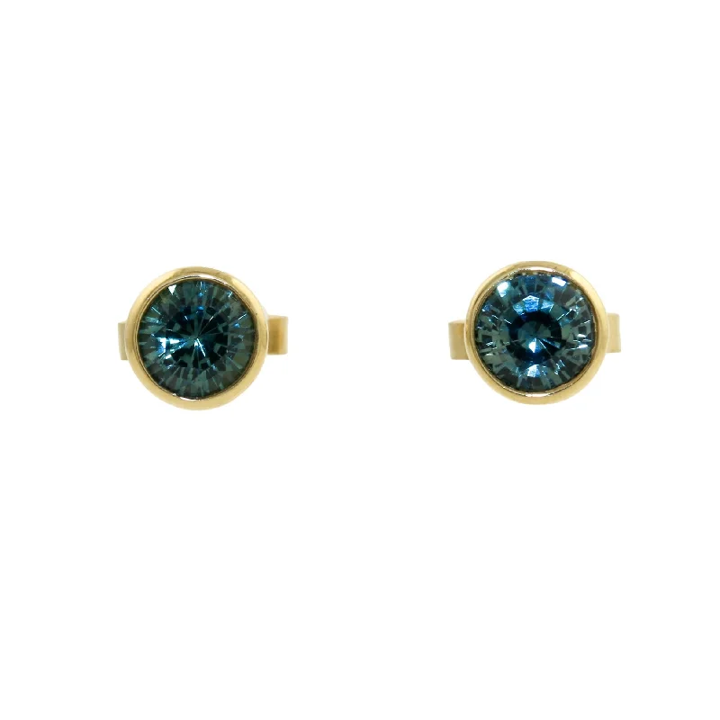 14k x Montana Sapphire Studs