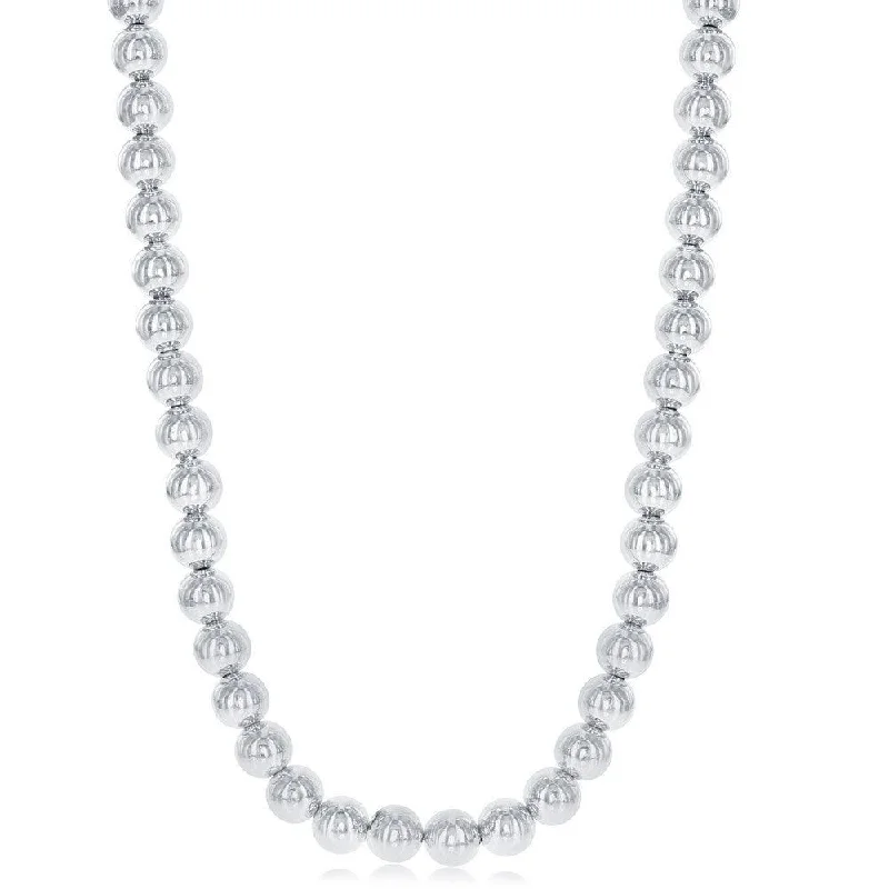 Sterling Silver 8mm Bead Design Necklace