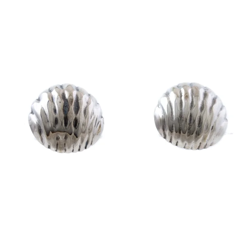 Textured Silver Shell Earrings