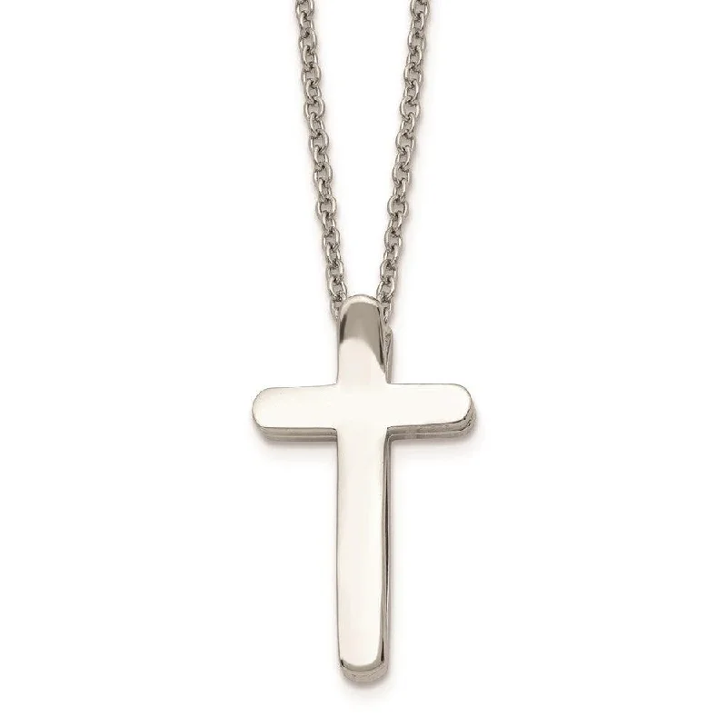 Stainless Steel Religious Fish & Cross Necklace