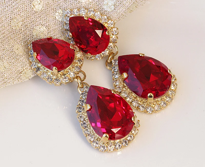 RED Chandelier Earring