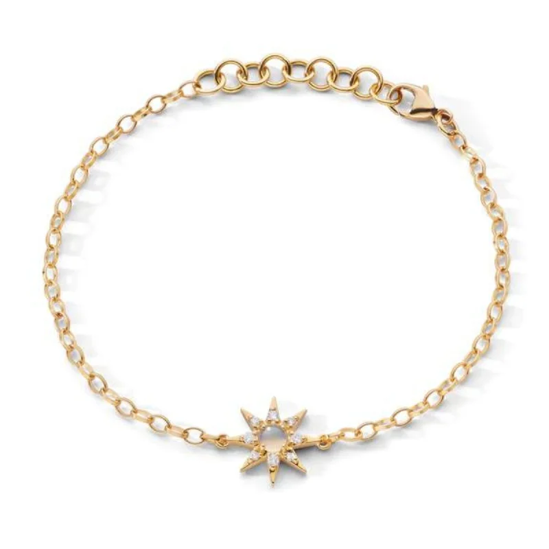 MONICA RICH KOSANN 7-INCH 18K YELLOW GOLD OPAL AND DIAMOND STAR CHARM BRACELET