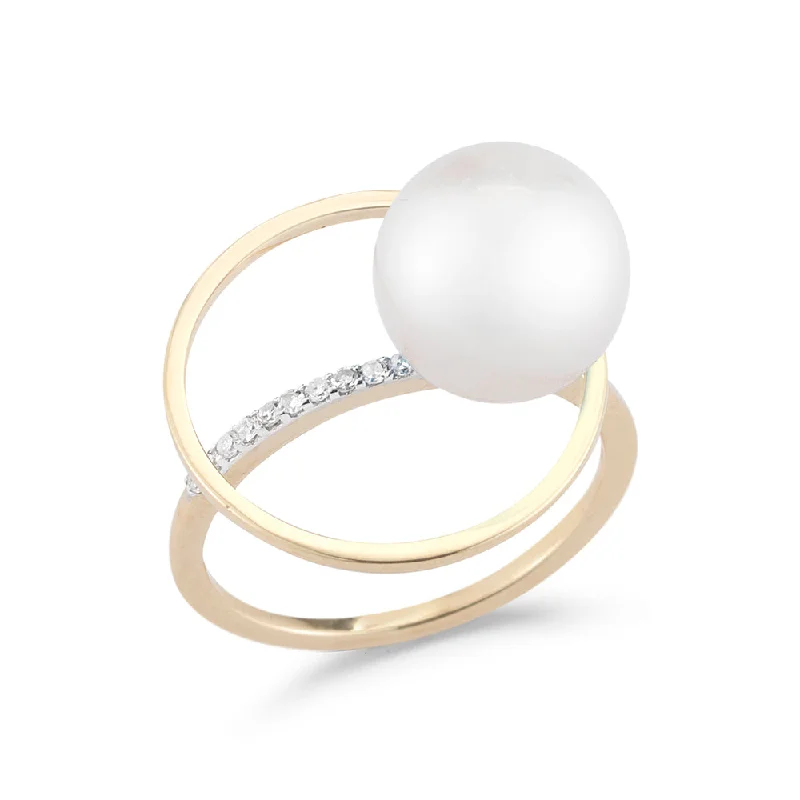 14kt Pearl Orbit Ring