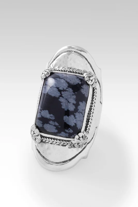 How Great Thou Art Ring™ in Snowflake Obsidian