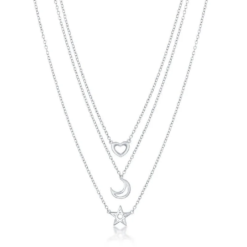 Sterling Silver Graduating Triple Strand Necklace