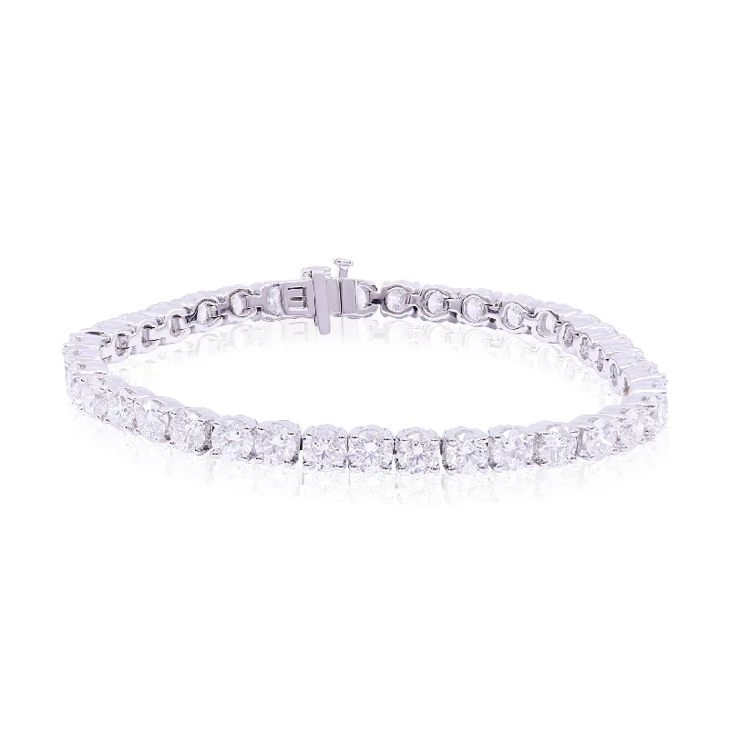 18K WHITE GOLD 6.4-INCH ROUND DIAMOND TENNIS BRACELET 9.71CTW