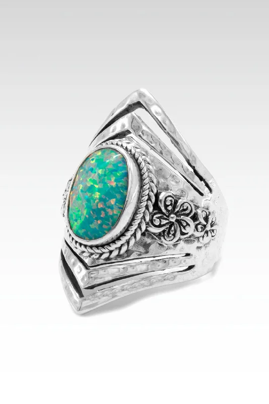 Flowerette Ring II™ in Spring Green Simulated Opal