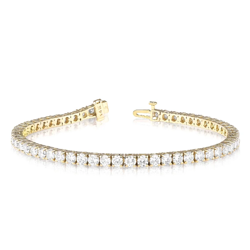 15 Ctw Lab Grown Diamond Tennis Bracelet in 14 Karat Yellow Gold