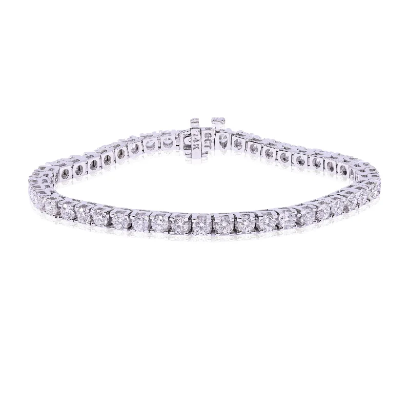 14K WHITE GOLD DIAMOND TENNIS BRACELET - 6.00CTW