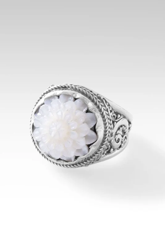 Live in Faith Ring™ in White Mother of Pearl