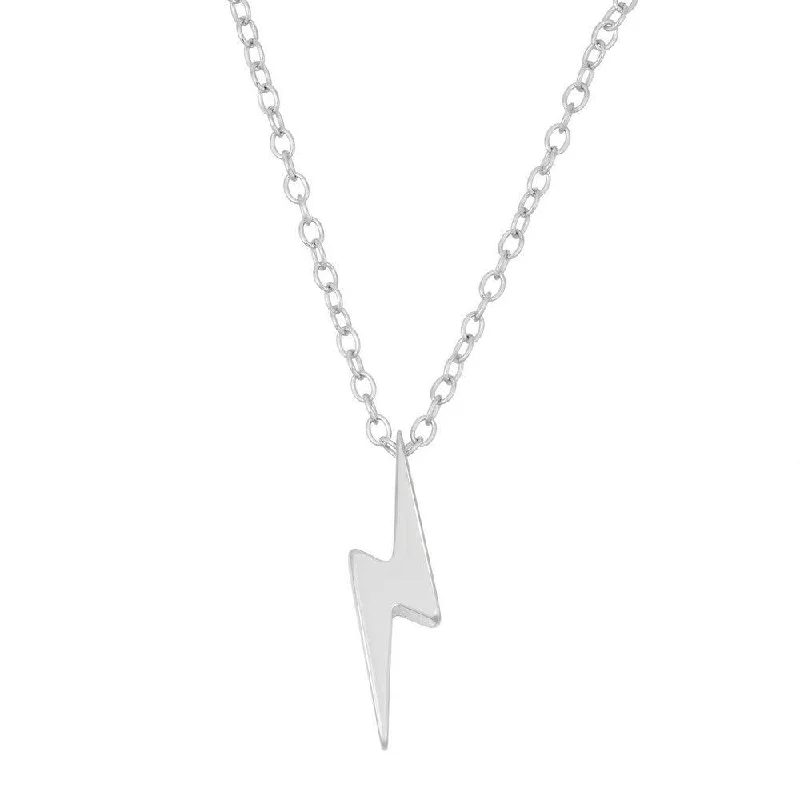 Sterling Silver Shiny Lightning Bolt Necklace