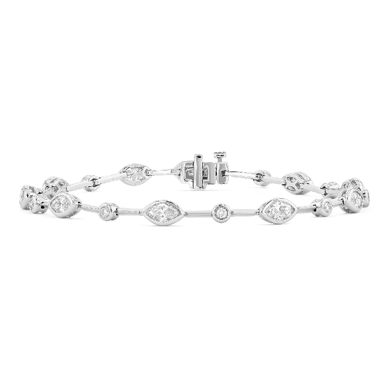 Robert Irwin Couture Duchess Round and Marquise Bezel Bracelet