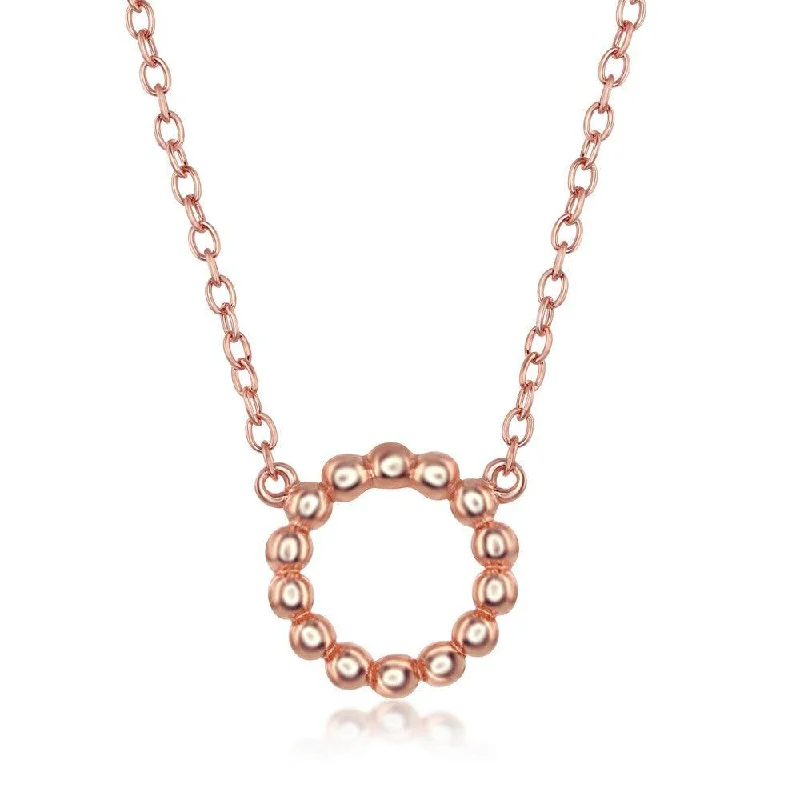 Sterling Silver Rose Gold Plated Open Circle Necklace