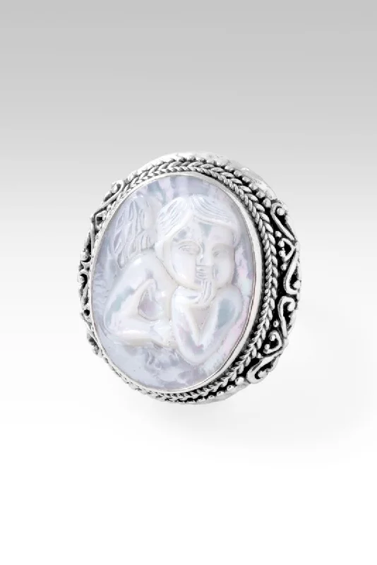 Seraphiel Ring™ in White Mother of Pearl