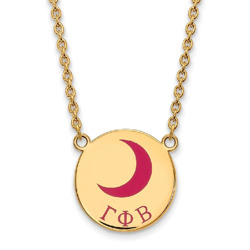 14K Plated Silver Gamma Phi Beta Large Enamel Necklace