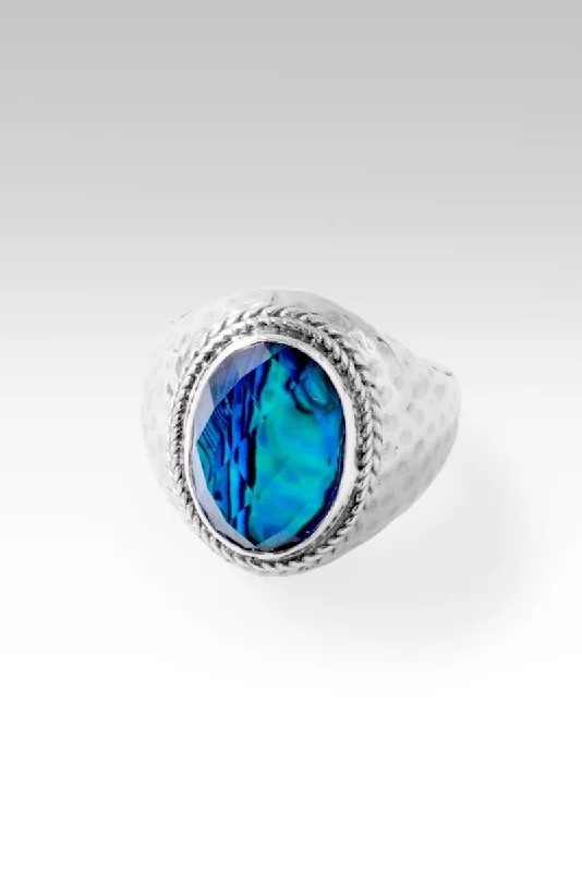 Light of My Presence Ring™ in Bali Waters Abalone & Quartz Triplet