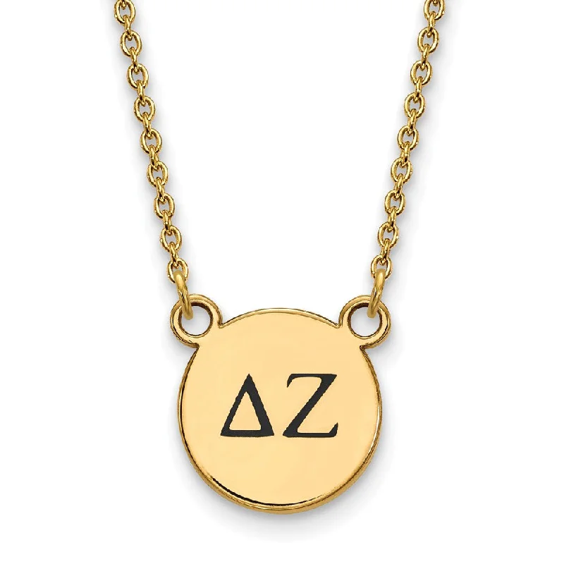 14K Plated Silver Delta Zeta Small Enamel Greek Letters Necklace