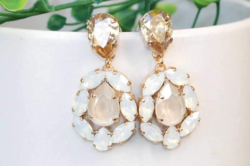 Bridal Champagne earrings