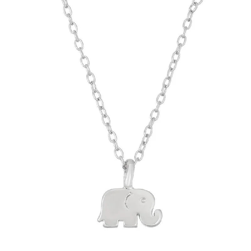 Sterling Silver Tiny Shiny Elephant Necklace