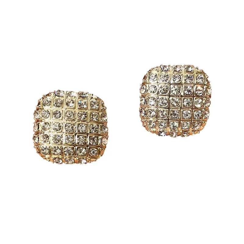 Large Pave Crystal Earrings