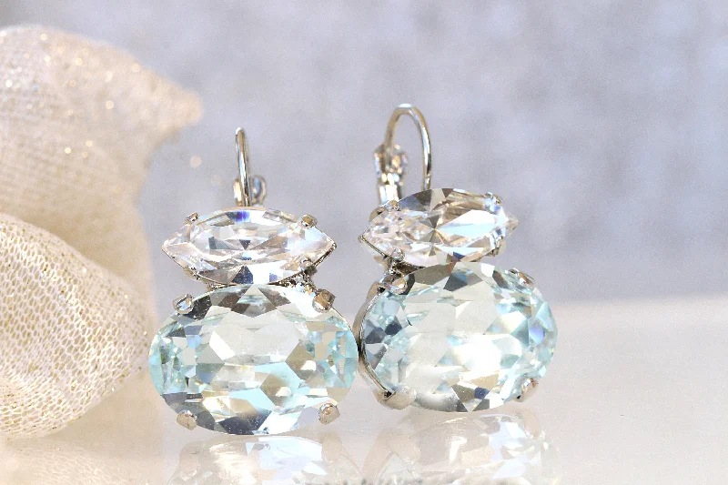 AQUAMARINE CRYSTAL EARRINGS