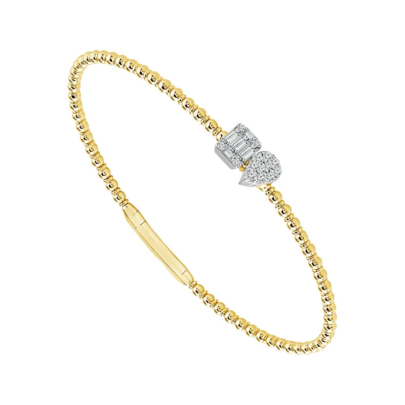 1/3 Ctw Two-Tone Gold Flexible Diamond Bangle Bracelet