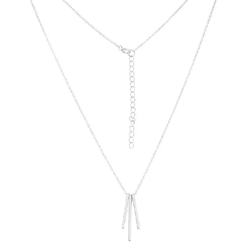 Sterling Silver Triple Hanging Bars Design Necklace