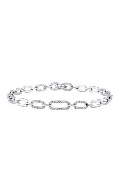 Sterling Silver Link Diamond Bracelet - 1/5ct